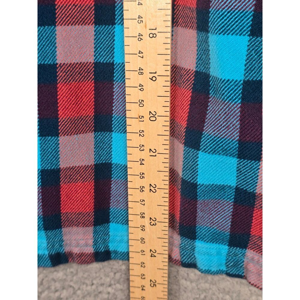 Patagonia Flannel Shirt Blue Red Plaid Size 10 Organic Cotton Outdoor Button Up - Picture 12 of 12
